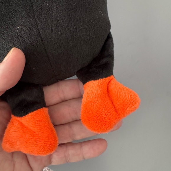 PET DOG Black White Penguin Plush Toy with Red Hat and Green Scarf.  New No Tags - Picture 4 of 6